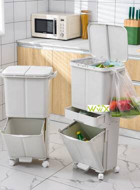 极速Kitchen Trash Can Recycle Bin SortinKg Trash Bin Househo