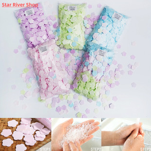 极速100/1000Pcs Flower Shape ySoap Paper Travel Soap Paper W