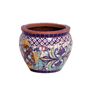 极速美式庭院室内客厅阳台露台蓝雪花绣球花盆天S竺葵花器 彩瓷马