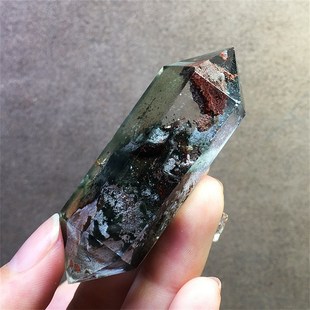 极速绿幽灵水晶柱子n四季彩幽灵双尖千层金字塔彩虹原矿石家居客