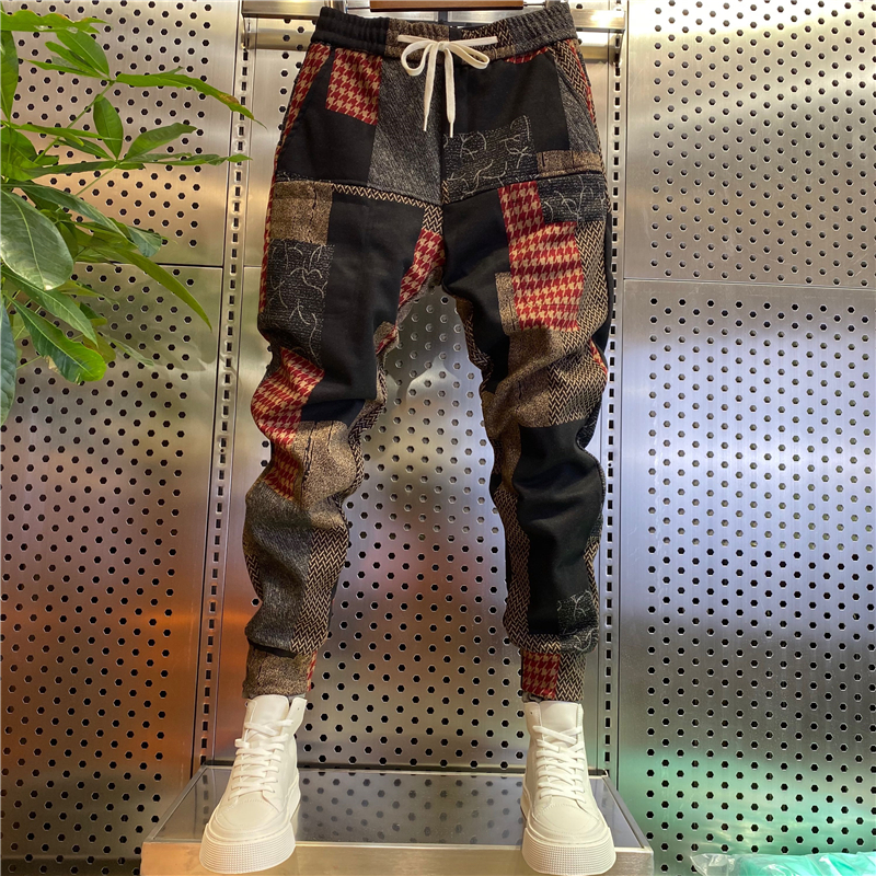 速发2023 Men Spring Autumn New Fashion Patchwork Woolen Casu