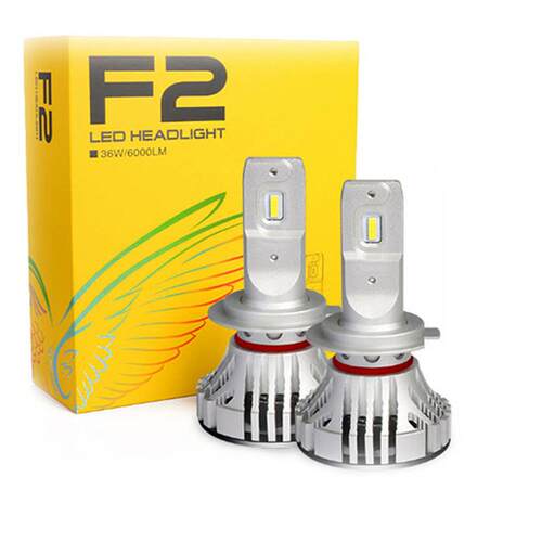 跨境爆款F2汽车led大灯H4 h7前雾灯超亮聚光一体式灯泡改装车灯