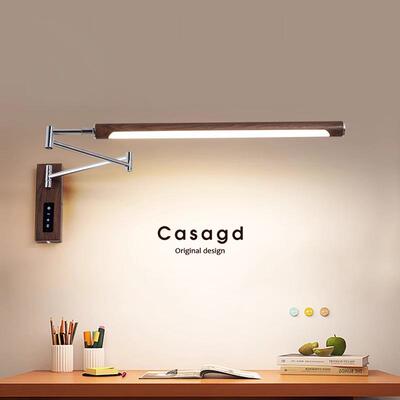 壁挂式学习护眼灯中古摇臂书桌上方壁灯墙壁挂壁上墙写字书柜阅读