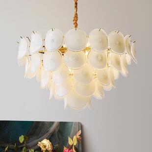 现代简约网红法式主卧室灯吊灯水晶珍珠创意温馨浪漫房间客厅灯具