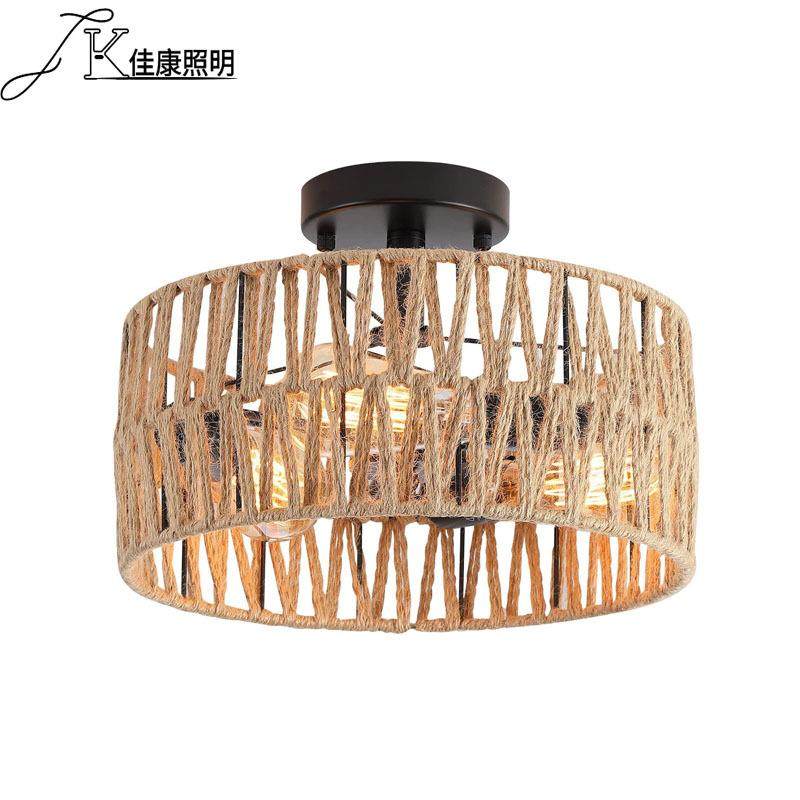 亚马逊amazon藤条编织藤艺复古美式客厅圆形吸顶灯中山跨境供货,家装灯饰光源,其它灯具灯饰,淘宝优惠券,粉丝福利购,淘宝优惠卷
