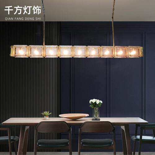 现代简约餐吊灯家居客厅餐桌长条吊线灯室内多头非标LED客厅灯