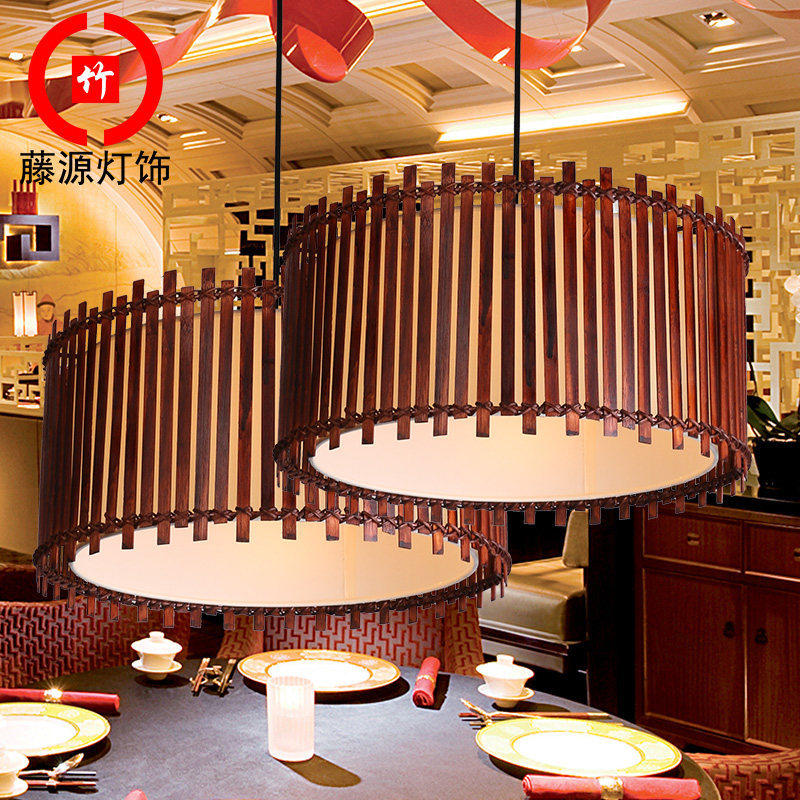新中式东南亚竹编吊灯简约田园餐厅客厅日式创意个性卧室阳台吊灯