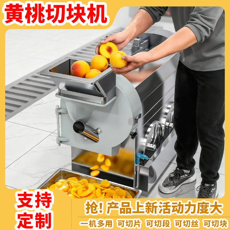 大型黄桃切片机 多功能黄桃切块器 商用不锈钢沙果切片设备生产商