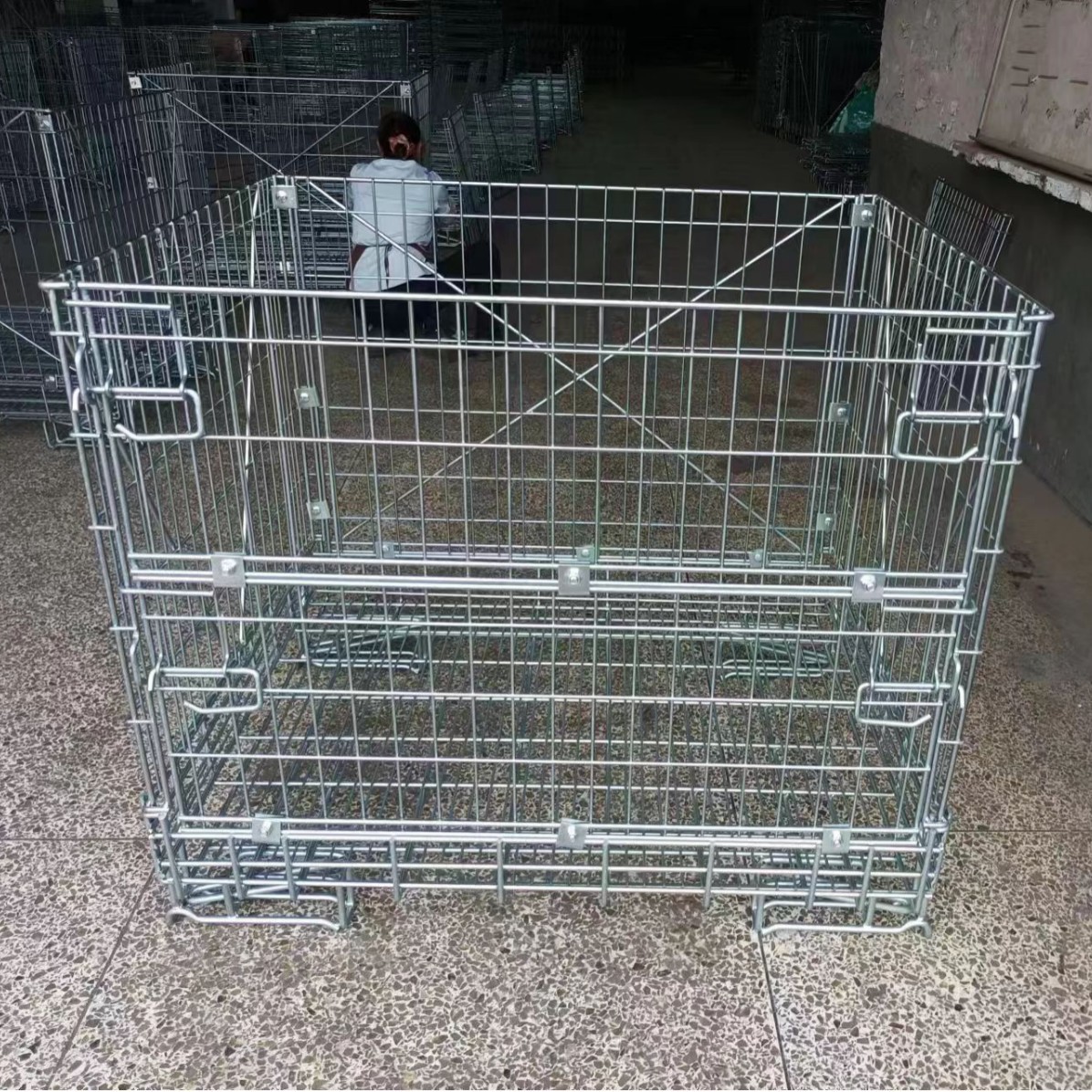 折叠堆垛镀锌铁丝网格笼
