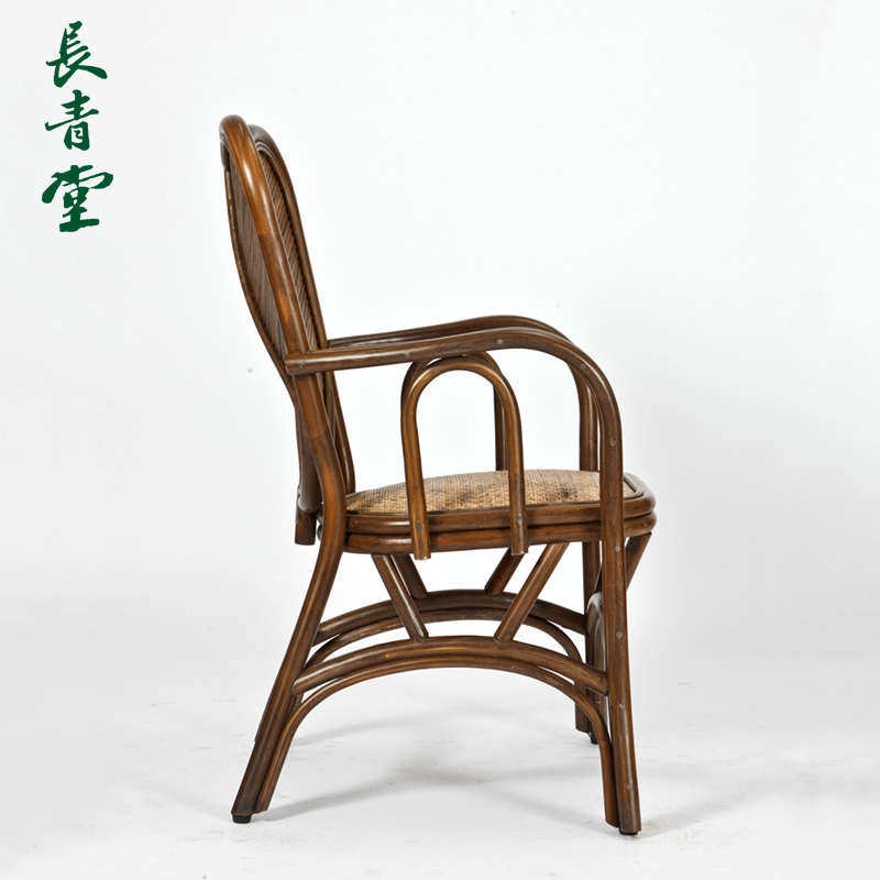 长青堂藤编全藤椅子靠背椅家用阳台休闲中式藤椅芭蕉椅单人办公