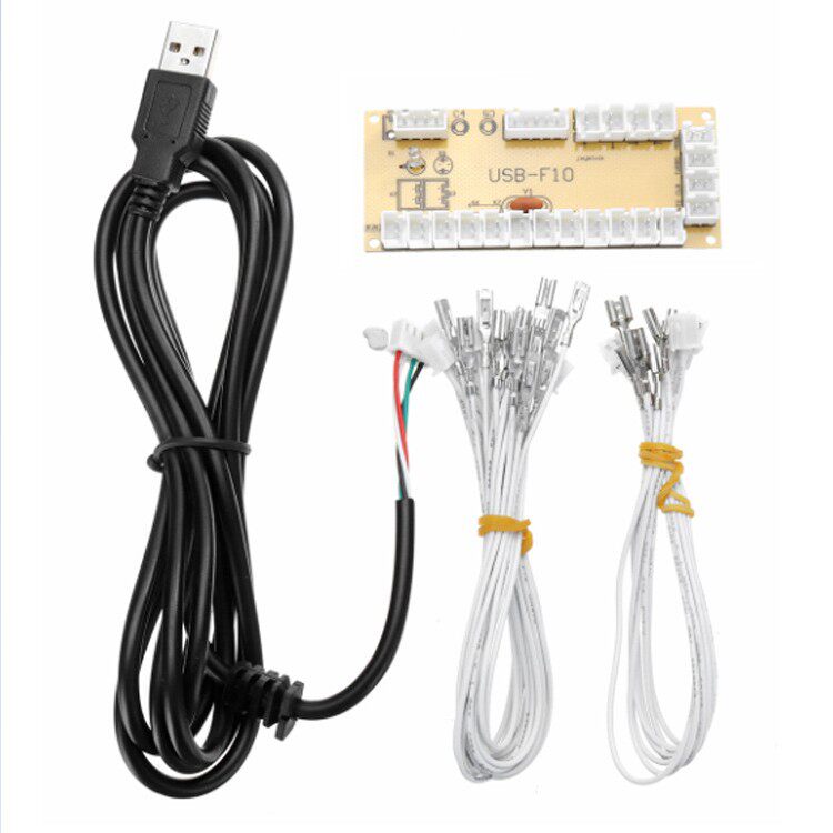 USB电脑笔记本游戏摇杆IC芯片板配线拳皇经典格斗街机摇台DIY组装