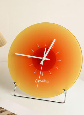 贝汉美创意日落时钟严选落日挂钟北欧卧室装饰品摆件网红客厅钟表