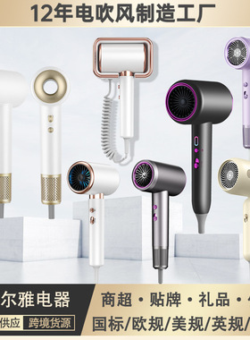 跨境高速电吹风机发廊家用大功率负离子壁挂式酒店无叶中空吹风筒