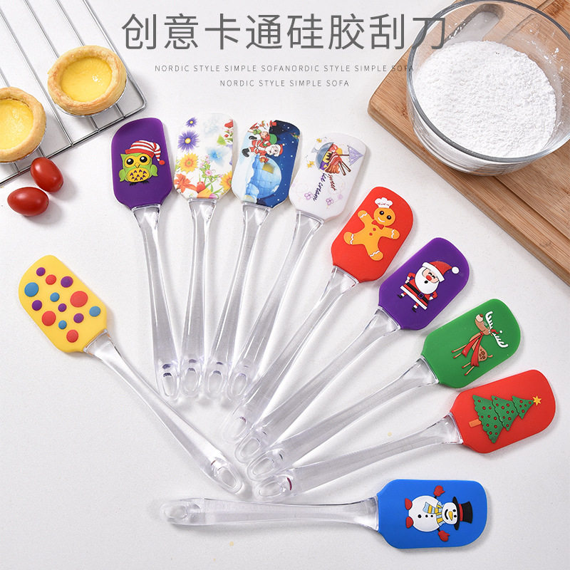 耐高温食品级硅胶刮刀可拆卸清洗创意卡通奶油抹刀刮板