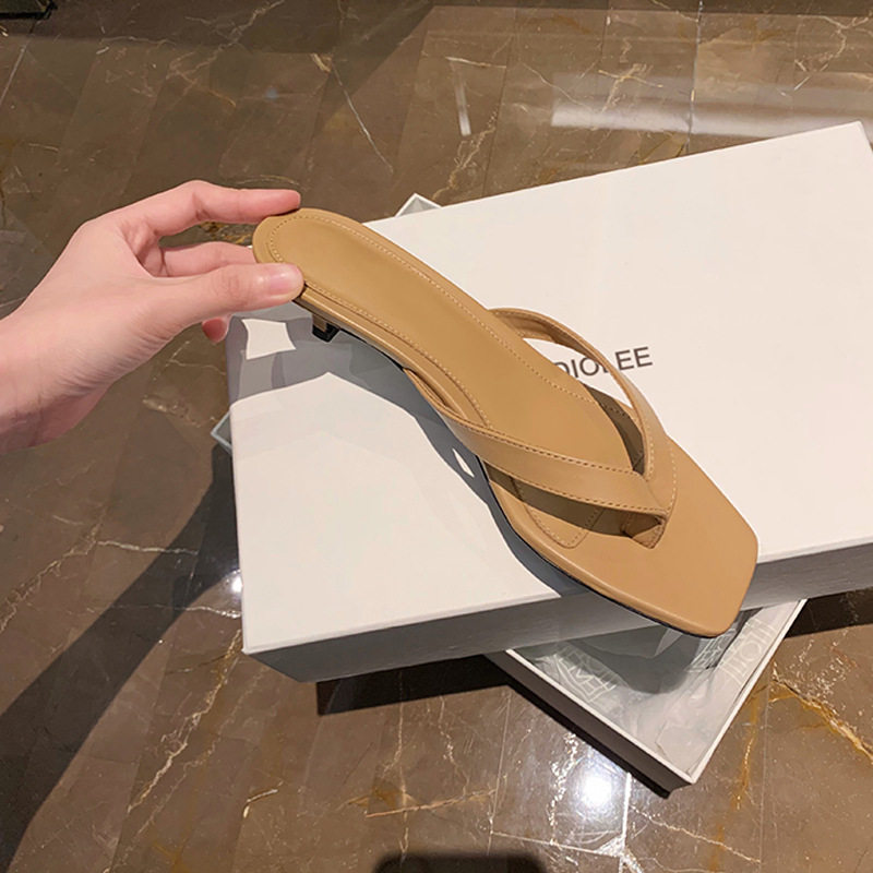 葡萄妈同款2025夏季新款人字夹脚拖鞋方头猫跟外穿高跟凉拖鞋女,女鞋,时装凉鞋,淘宝优惠券,粉丝福利购,淘宝优惠卷