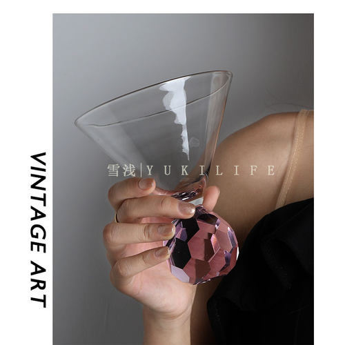 热销粉署裁诗助k酒狂中古水晶玻璃马天尼杯 鸡尾酒杯香槟杯法式