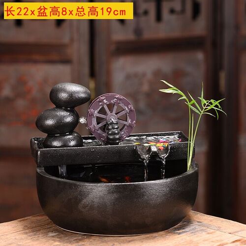 热销招财流水摆件茶几循环水客厅B生财创意家居装饰办公室桌面开