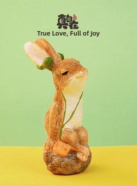 创意乐队兔子音乐愈合装饰办公室桌子人造卡通可爱的动物礼物情人