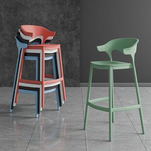 设计师吧台椅轻奢高级感家用岛台椅现代网红高椅酒吧高脚靠背椅子