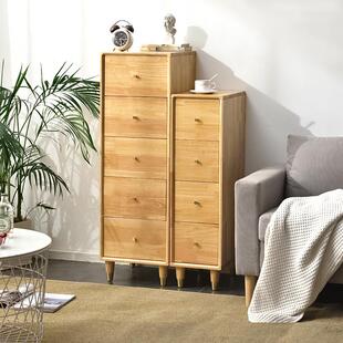 实木夹缝收纳柜抽屉式卧室原木色五斗柜缝隙床边储物超窄边柜立柜