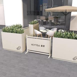 户外铁艺花箱隔断护栏组合咖啡厅奶茶店花槽外摆围栏种植花架定制