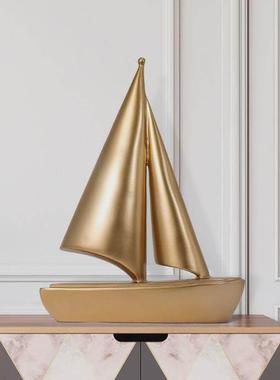 棵韵 KEOYURNE欧式树脂工艺品一帆风顺帆船摆件办公室装饰礼品