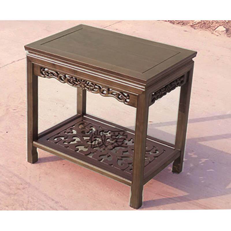 全实木沙发边几中式客厅室内放茶具鱼缸奇石盆景架子小桌子小茶几