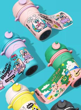 uooha双饮保温咖啡杯便携车载保温水杯儿童吸管杯