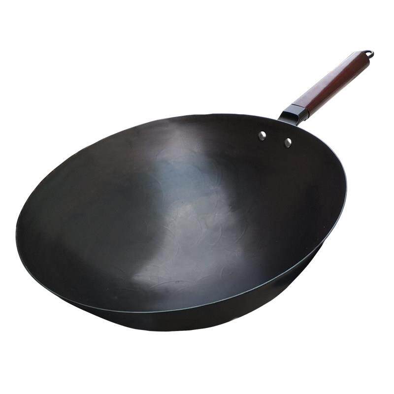 34厘米尖底三万六手工铁锅 炒锅 无涂层 铁炒锅 不粘锅圆底铁锅