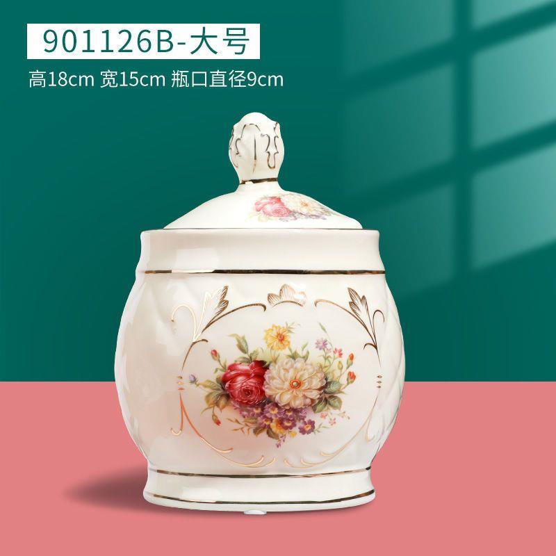 茶叶罐糖缸糖果罐陶瓷 家居摆件创意装饰储物罐 摆设 结婚送礼