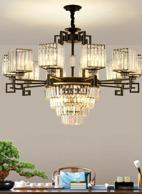 新中式轻奢水晶客厅吊灯中国风现代简约家用餐厅卧室别墅套餐灯具