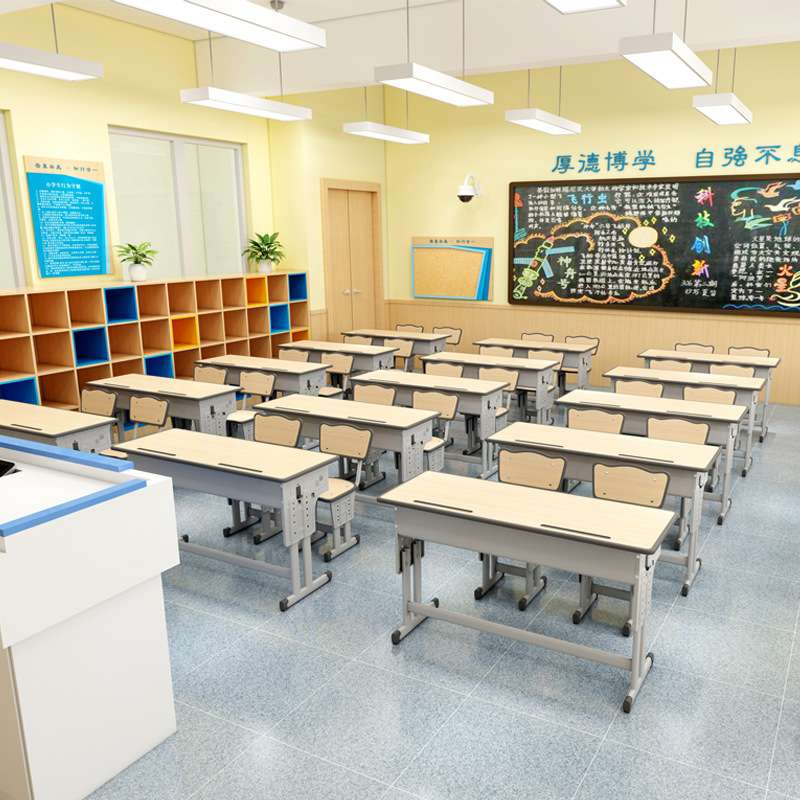 双人课桌椅中小培训书桌学校儿童学习桌套装教室写字桌辅导班家用