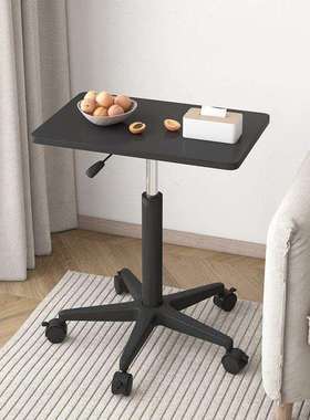 可移动升降桌带滑轮小型床边桌站立式工作台电脑办公书桌讲台