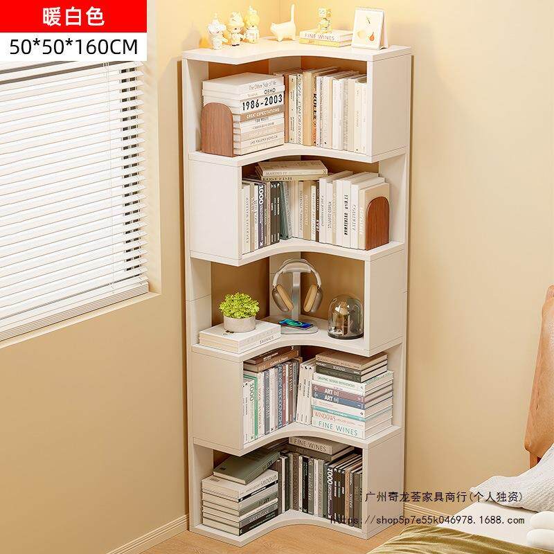 创意多层转角书架落地置物架客厅角柜墙角收纳架简易拐角床头书柜