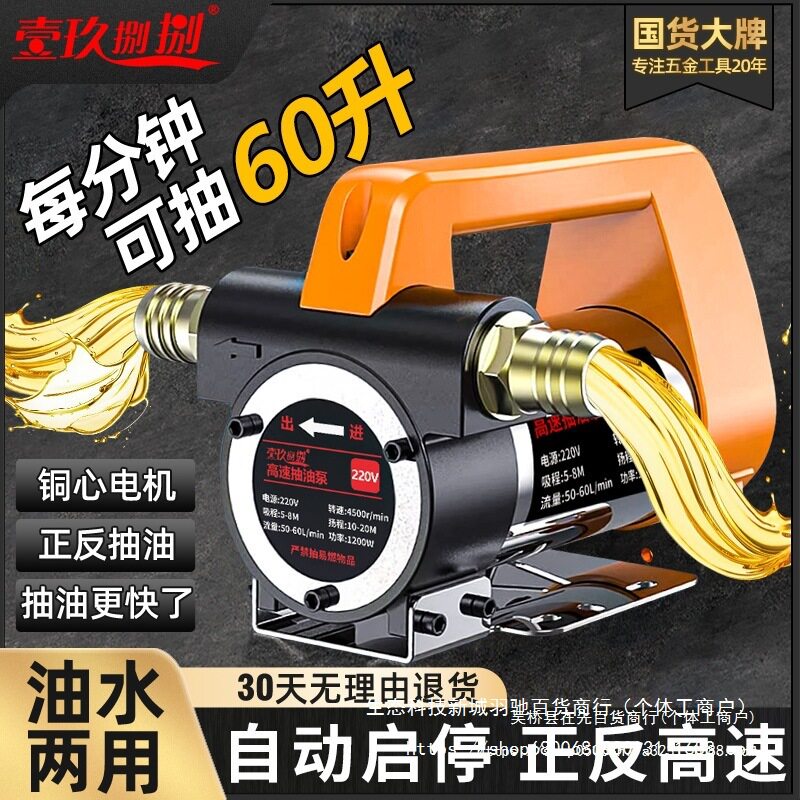 电动抽油泵12v24v通用220v柴油泵小型抽油正反全自动自吸式泵