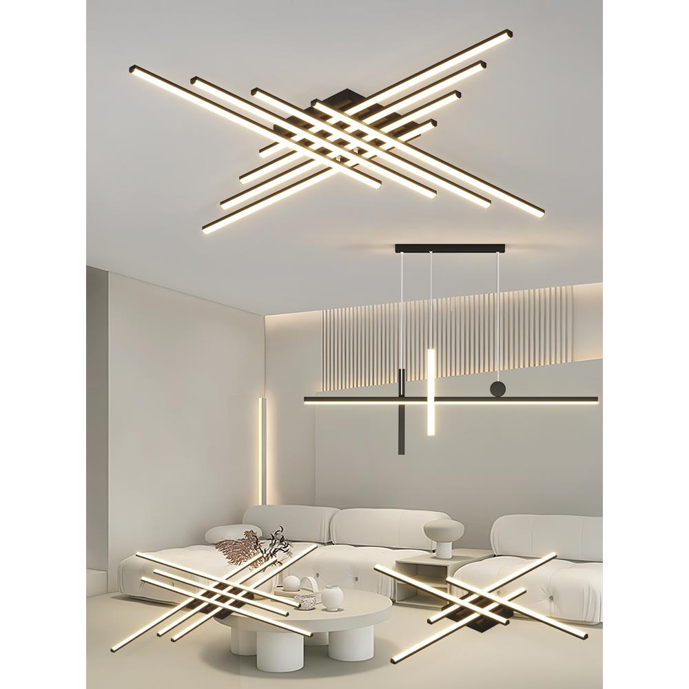 客厅灯长方形吸顶灯北欧风简约现代长条主灯全屋三室二厅套餐灯具