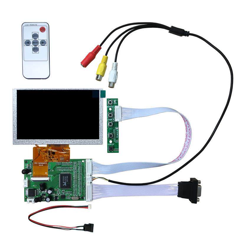 5寸800*480电脑副屏显示器CVBS/VGA接口DC12V供电树莓派显示屏