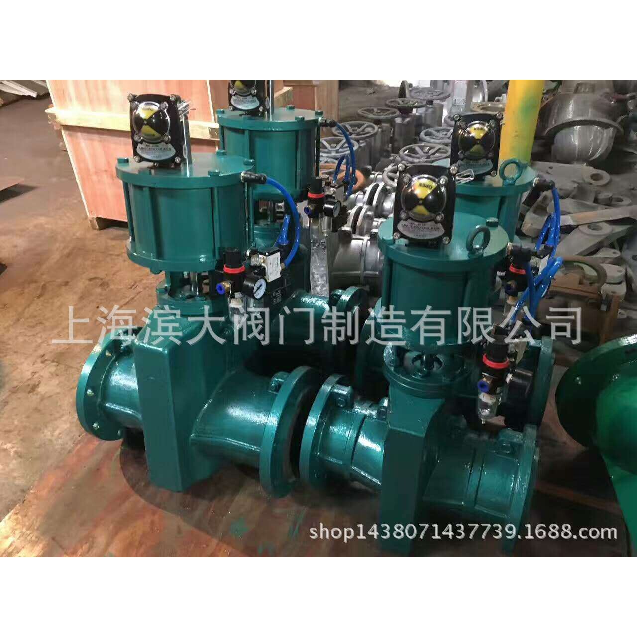 G641X-10气动衬胶管夹阀 气动法兰管夹阀 铸钢不锈钢法兰管夹阀图片