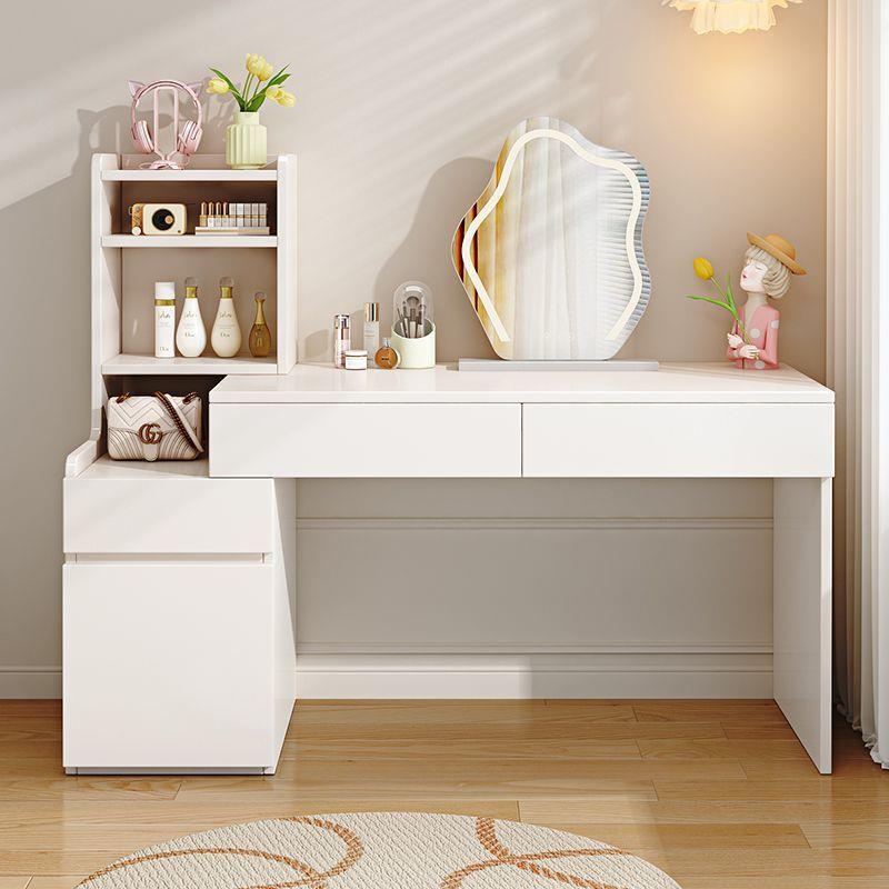 实木化妆桌化妆柜台梳妆台卧室化妆台一体小户型现代简约伸缩桌子