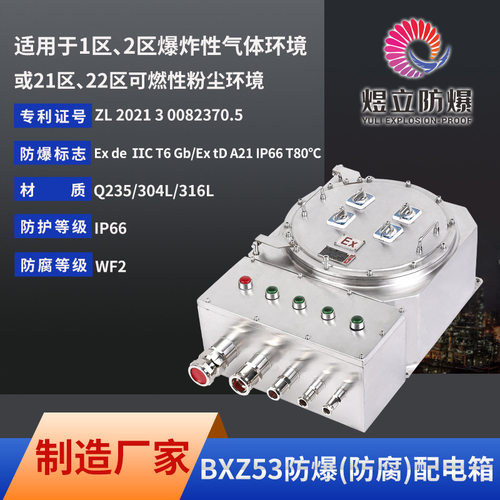 源头厂家规格齐全配电箱BXZ53系列防爆防腐不锈钢ExdllC配电箱