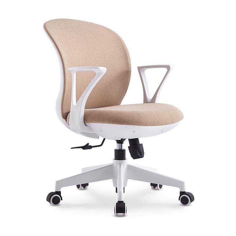 时尚白色家用书房小巧学习电脑转椅办公室人体工学职员护腰升降椅