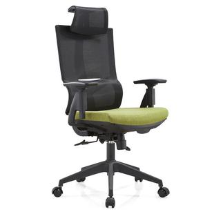 办公椅经理椅子接待椅靠背坐椅升降主管带头枕网布班高靠背