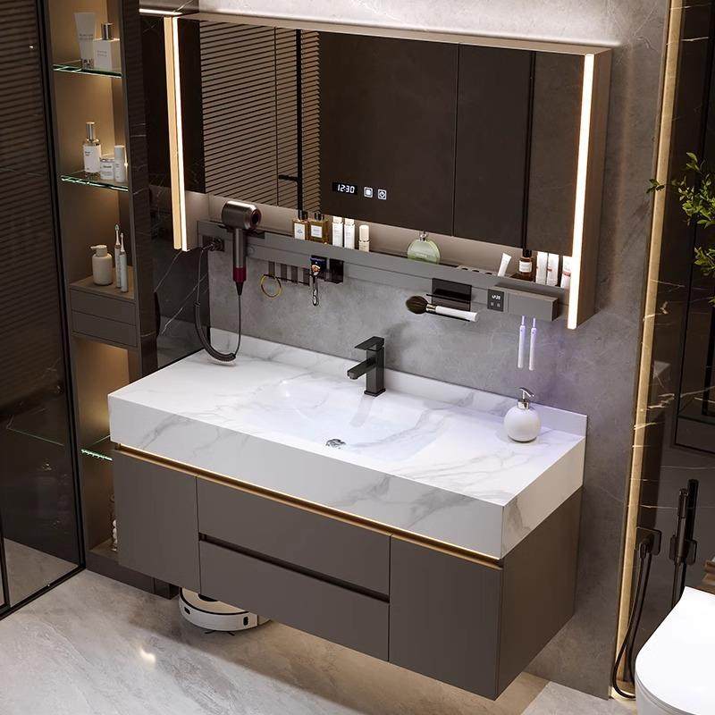 2025新款岩板热弯一体盆卫生间洗漱台洗手池洗脸池盆柜浴室柜组合