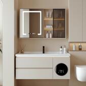 洗烘一体浴室柜组合带小洗衣机洗手洗脸陶瓷盆卫生间多功能洗漱台