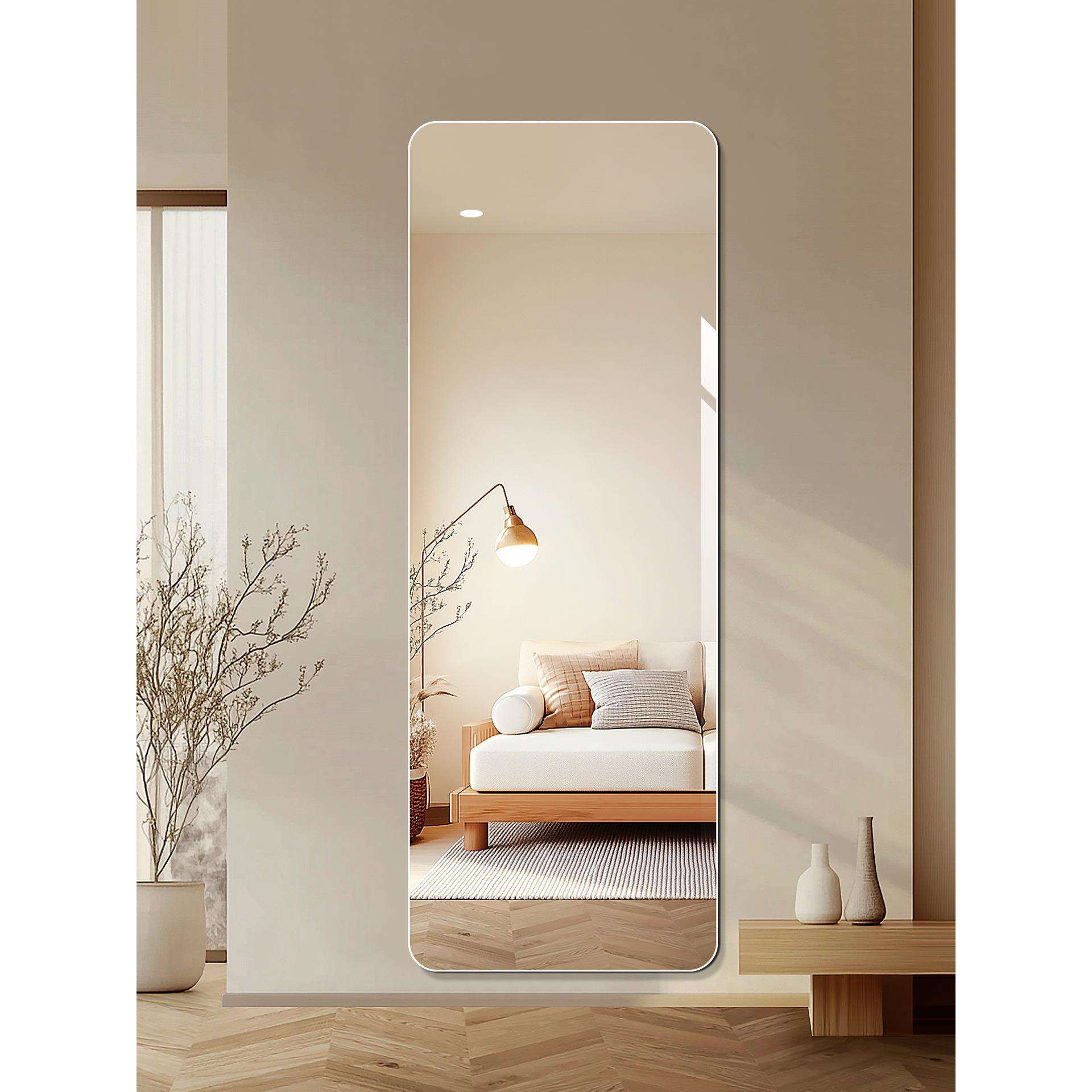 无框穿衣镜挂墙全身镜子试衣镜防爆落地镜玄关镜子贴墙自粘