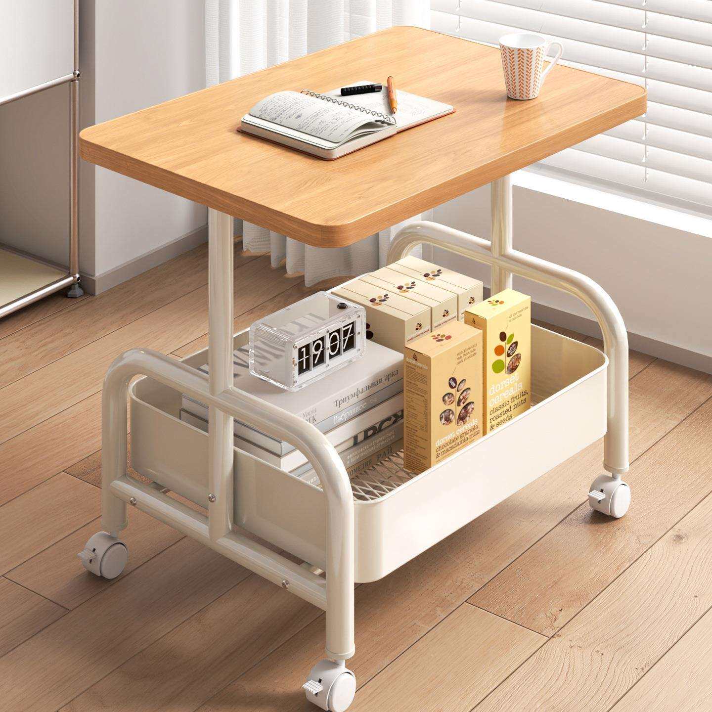 可移动茶几小推车双层边几客厅沙发收纳小桌子带轮茶桌卧室置物架