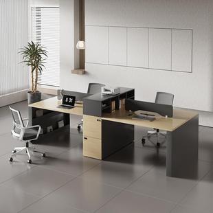 现代简约员工办公桌加宽桌面带屏风挡板清新电脑桌感桌椅组合