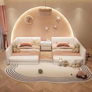 子母床拼接加宽卧室大床二胎家庭床亲子床一家四口护栏床榻榻米床