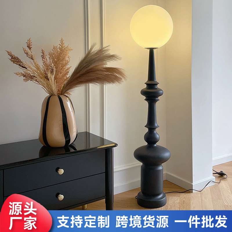 意大利罗马柱中古落地灯客厅沙发旁卧室床头高级感创意立式台灯