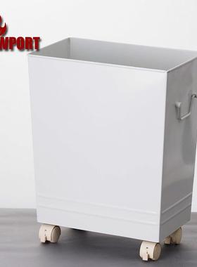 装柴用木柴桶真火壁炉专用柴篮脏衣桶米桶铁质万向轮可移动收纳桶